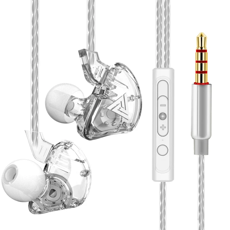 Wired in-ear earphones with copper driver and built-in microphone