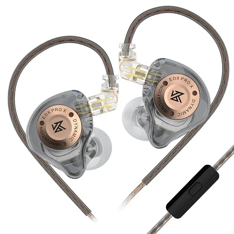 Wired dynamic driver earphones with detachable cable for high-fidelity sound