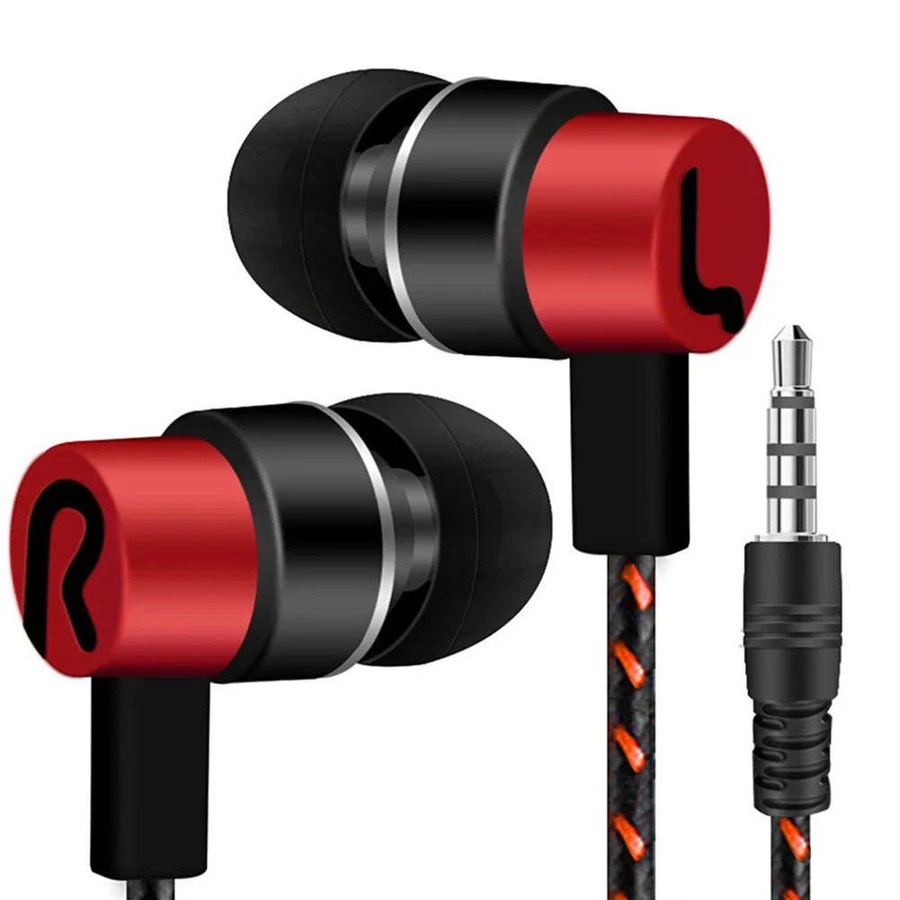 Wired in-ear stereo earbuds with dual drivers for rich bass and clear sound