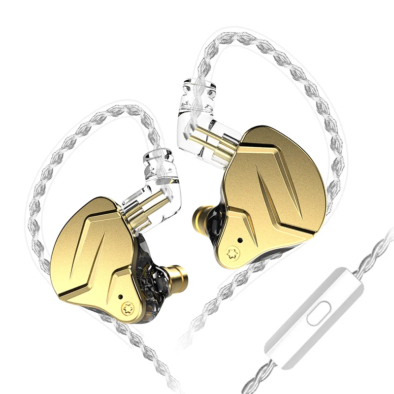 Hybrid in-ear earphones with noise cancelling and metal housing