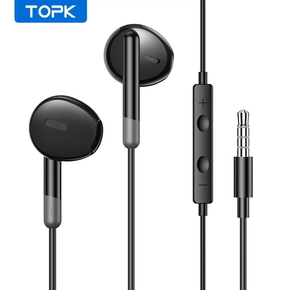 Universal In-Ear Earphones with Volume Control & Built-in Microphone - 3.5mm Jack