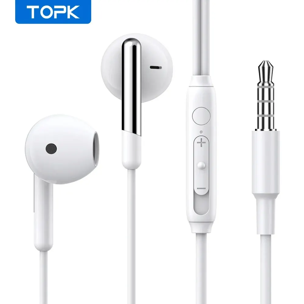 Universal In-Ear Earphones with Volume Control & Built-in Microphone - 3.5mm Jack