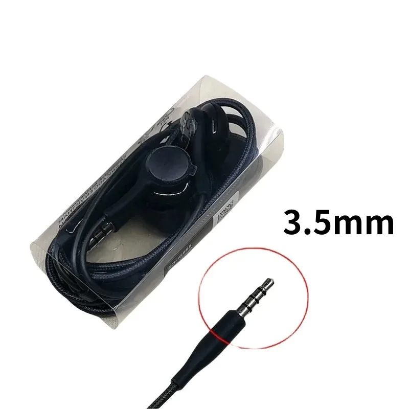 Wired in-ear headphones with 3.5mm jack and Type-C adapter for smartphone use