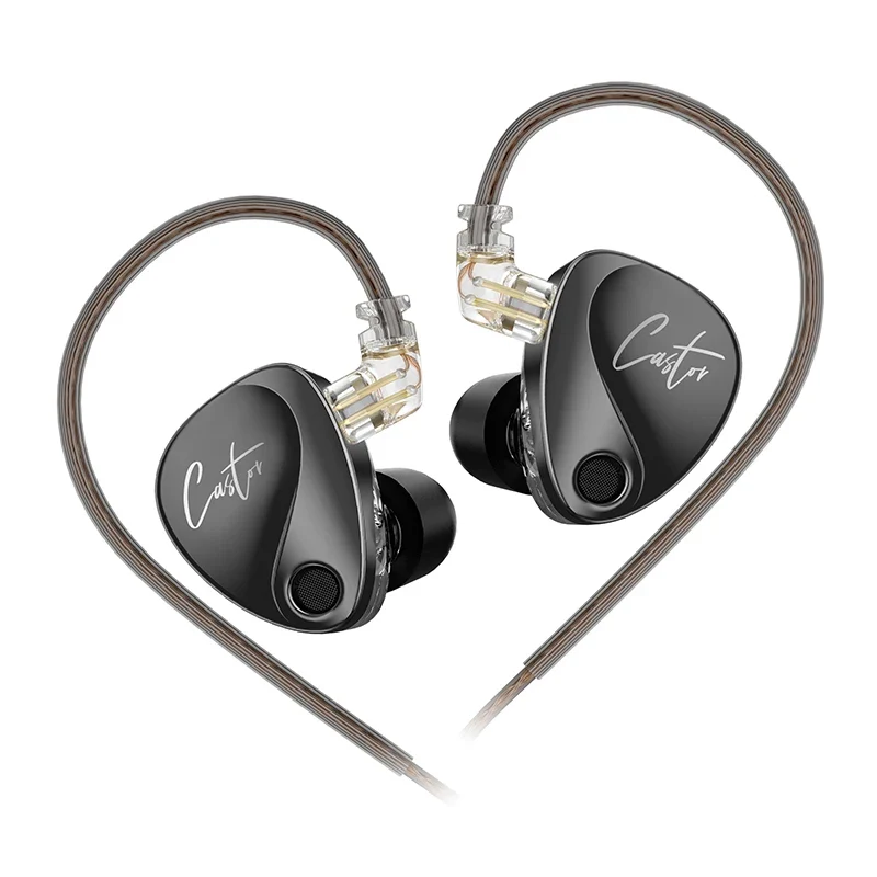 Castor in-ear Hi-Fi earphones with dual dynamic drivers and balanced armature