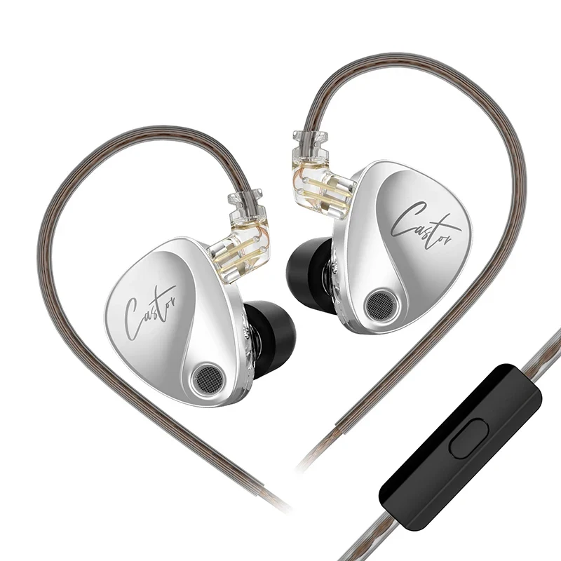 Castor in-ear Hi-Fi earphones with dual dynamic drivers and balanced armature