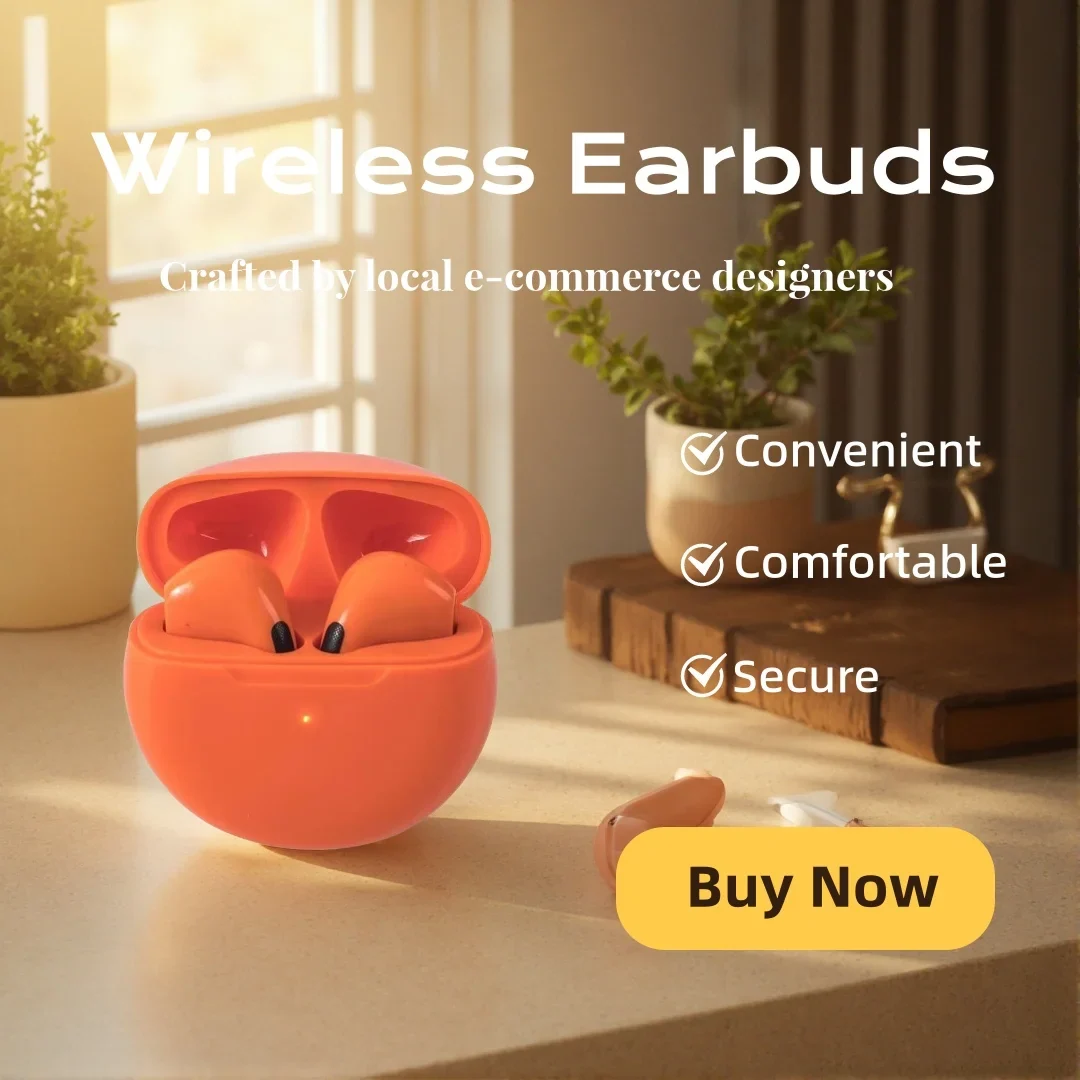 Half-In-Ear Sport Earbuds with Touch Control and Hi-Fi Sound