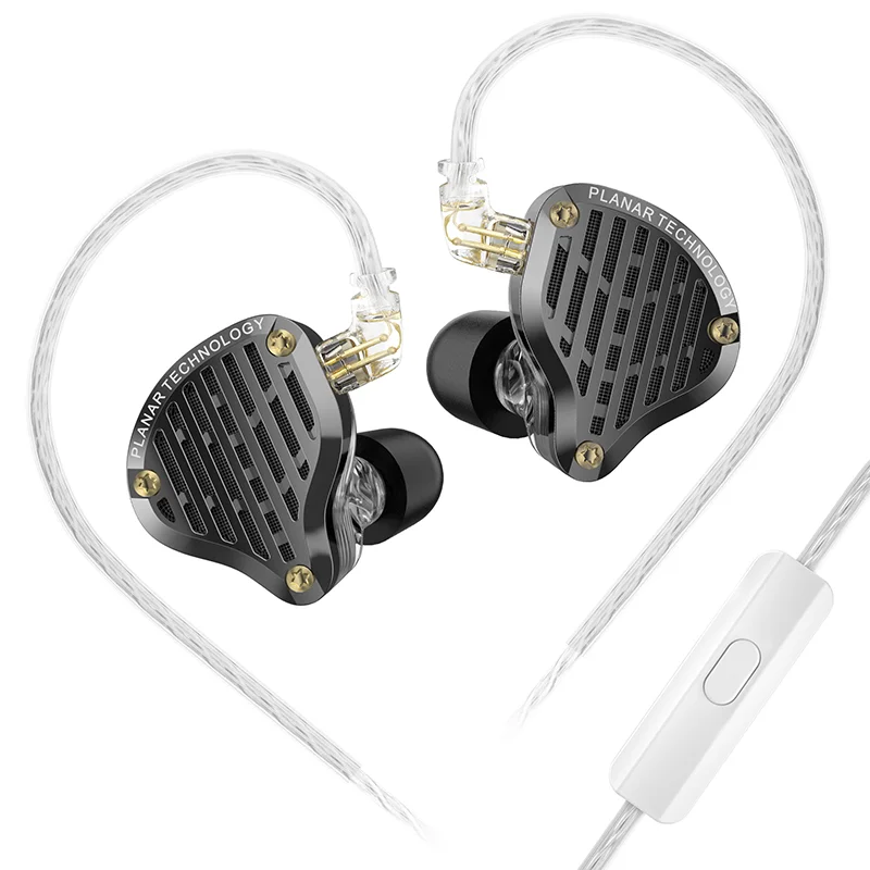 13.2mm planar magnetic driver wired earphones with button control