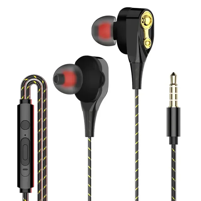 High-fidelity in-ear headphones with dual drivers and deep bass