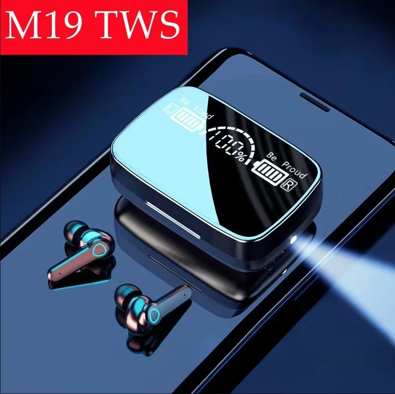 Wireless Touch Earbuds with LED Display, Waterproof, Mic