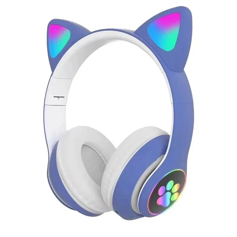 Wireless Bluetooth over-ear headphones with cat ear design