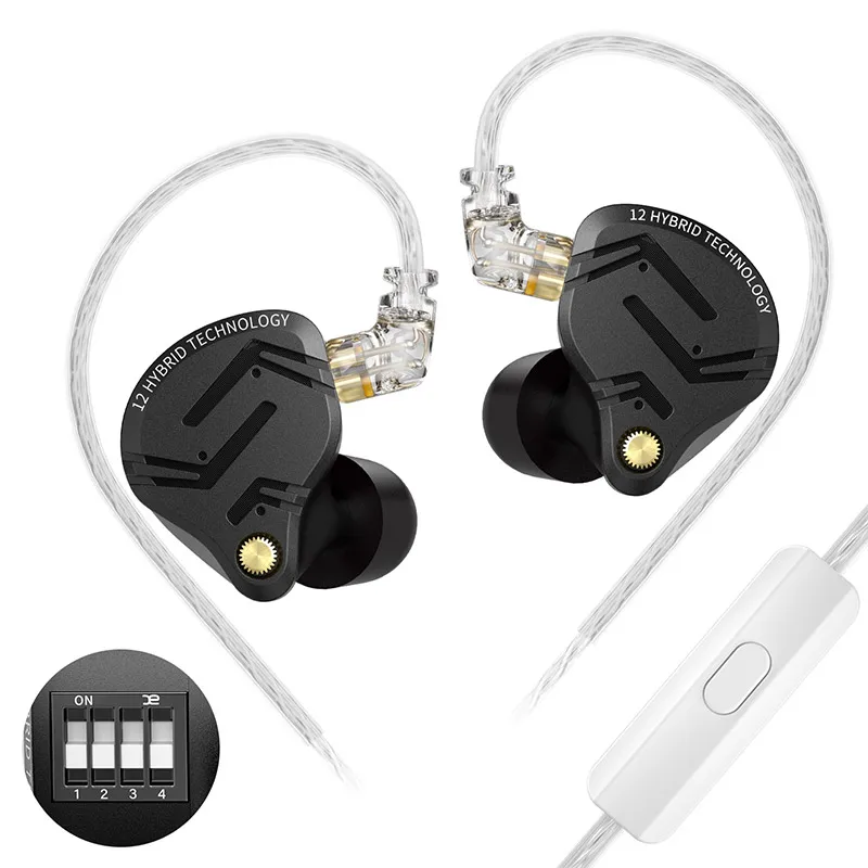 Hybrid in-ear earphones with dynamic drivers for balanced sound