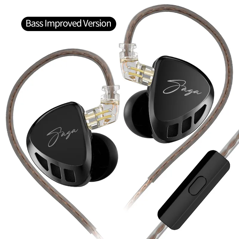 High-fidelity wired in-ear headphones with bass tuning and detachable cable