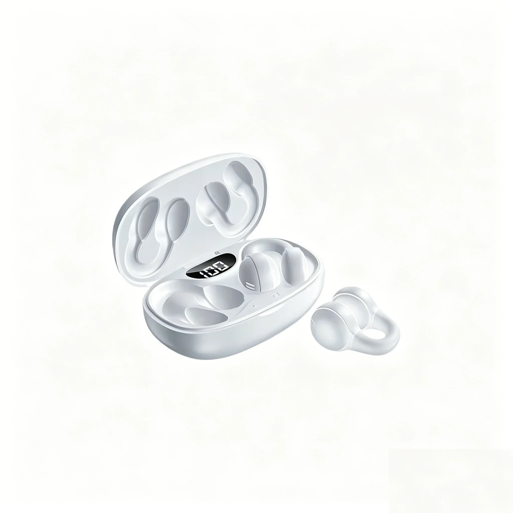 Bone conduction clip‑on earphones for open‑ear listening
