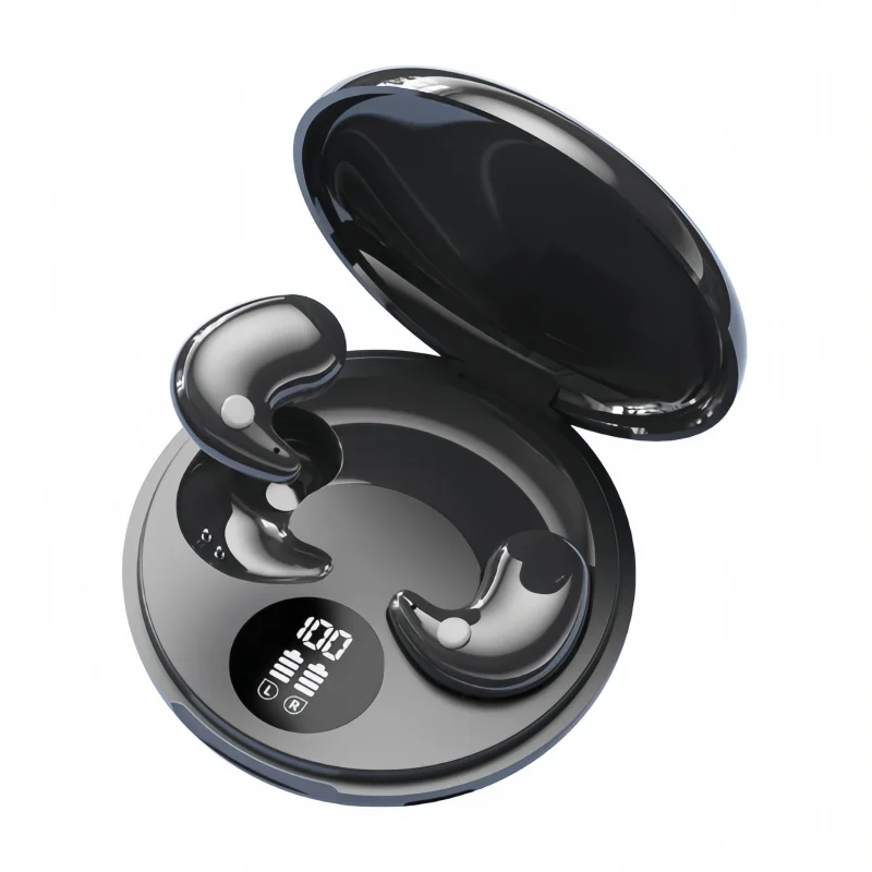 Bluetooth sleep earbuds with touch controls and soft silicone tips for nighttime listening