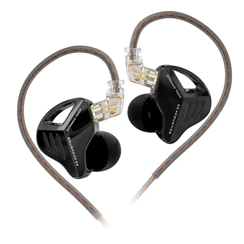 Dynamic in-ear earphones with metal housing and noise cancelling for sport