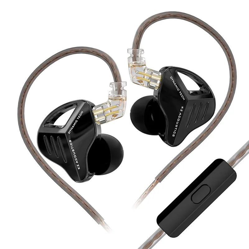Dynamic in-ear earphones with metal housing and noise cancelling for sport