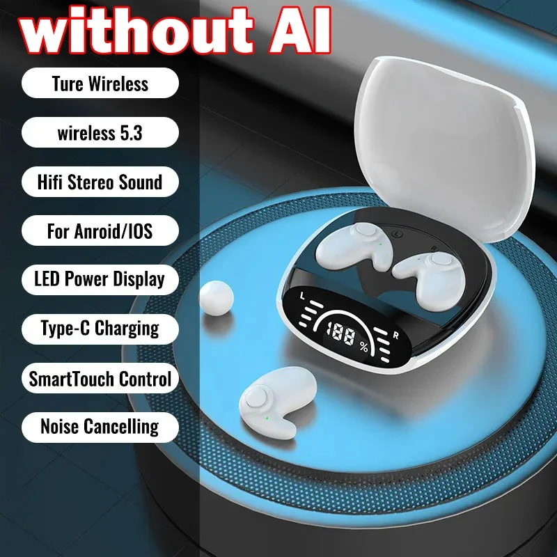Wireless Bluetooth earbuds with AI translation and HiFi sound
