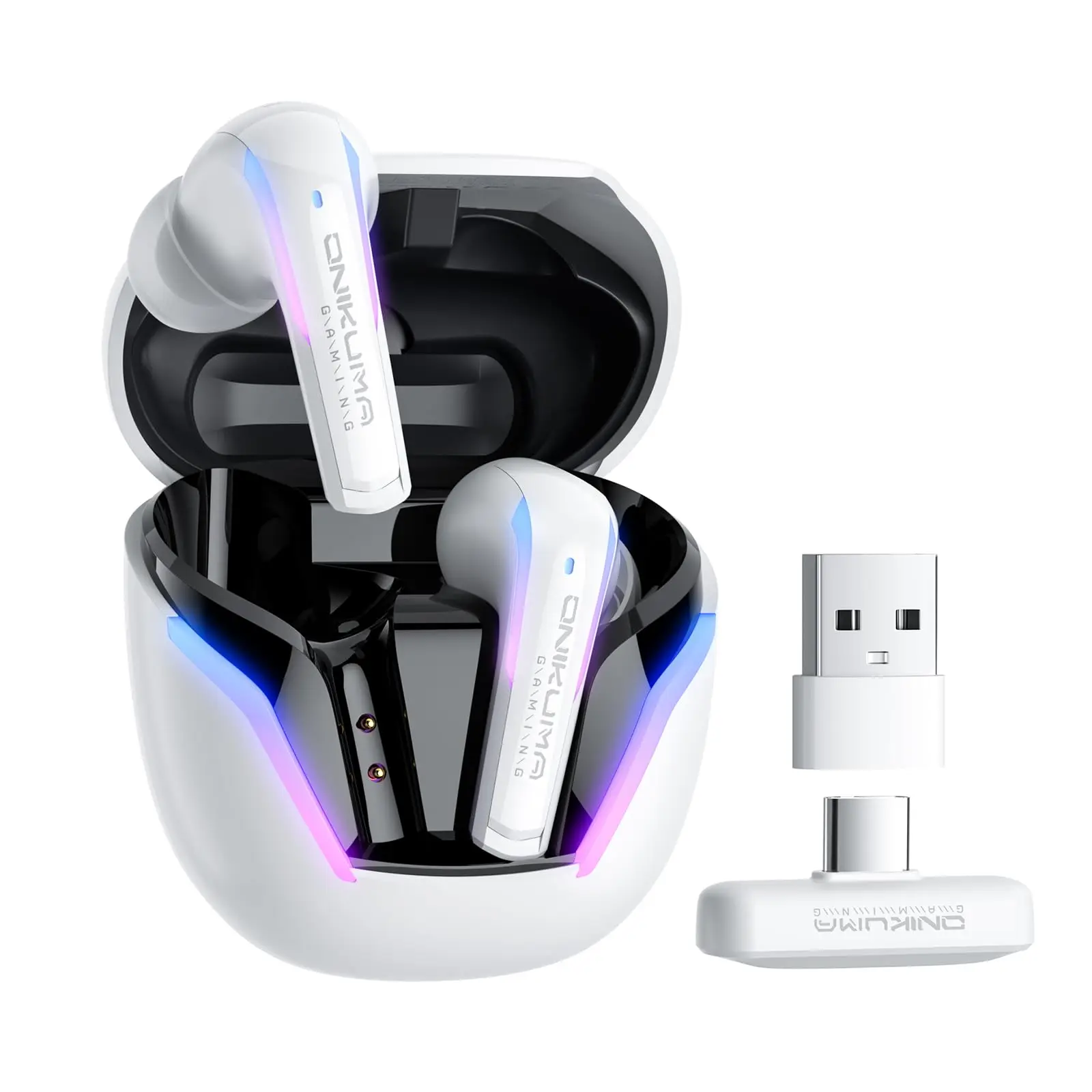 Wireless in-ear earbuds with touch control and charging case