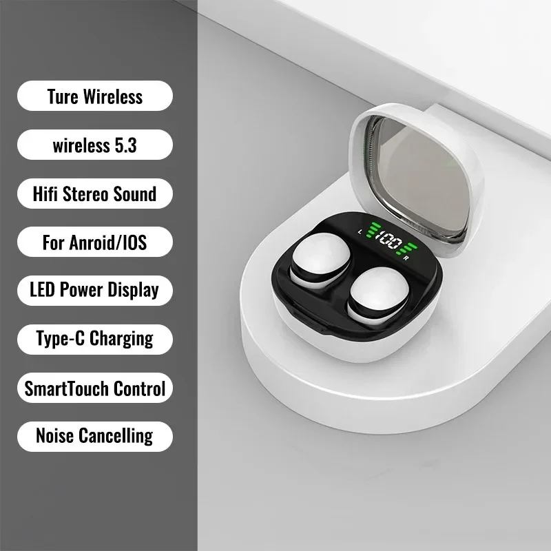 Invisible Mini Bluetooth Wireless Earbuds with Hi-Fi Stereo and Waterproof Design