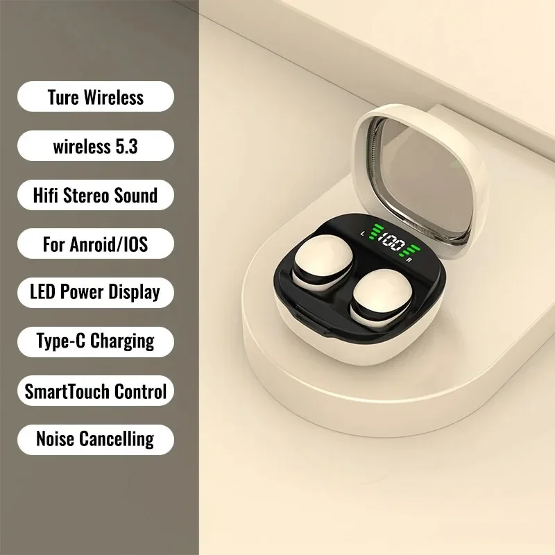 Invisible Mini Bluetooth Wireless Earbuds with Hi-Fi Stereo and Waterproof Design