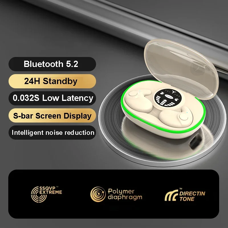 Invisible-style wireless earbuds with IPX5 waterproof rating and touch controls