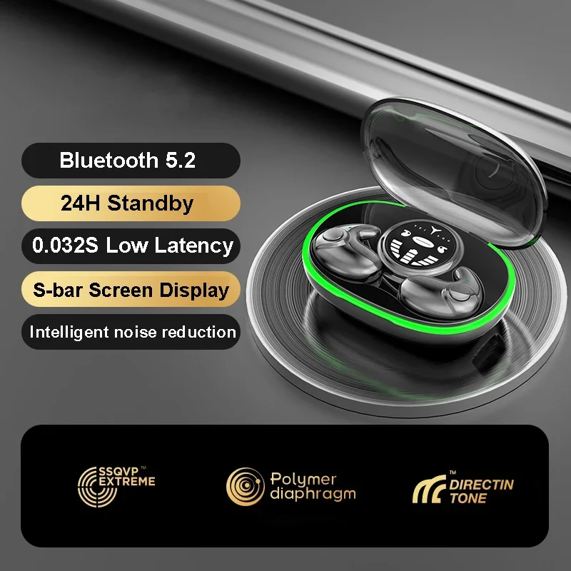 Invisible-style wireless earbuds with IPX5 waterproof rating and touch controls