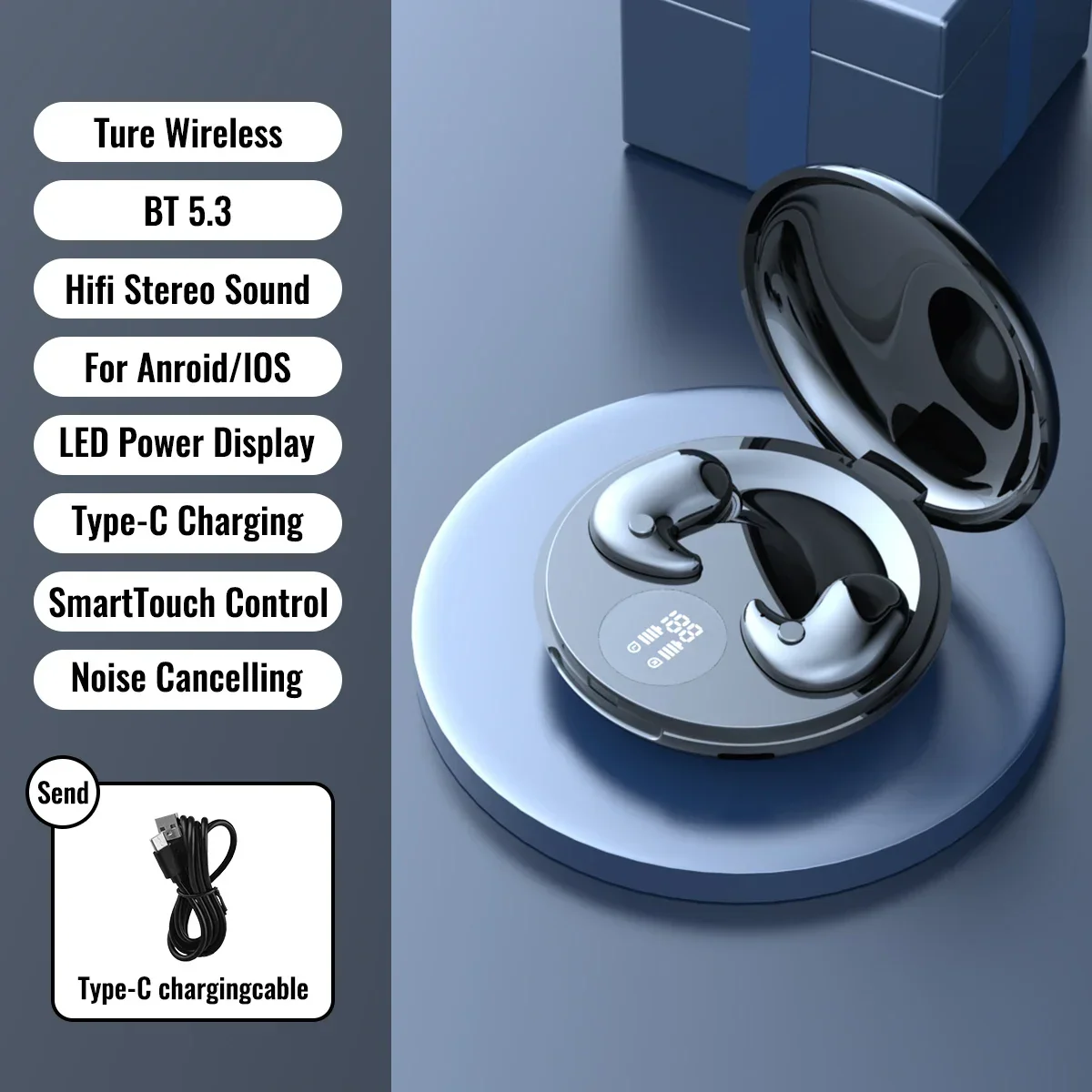 Invisible sleep earbuds with Bluetooth 5.3 and noise reduction