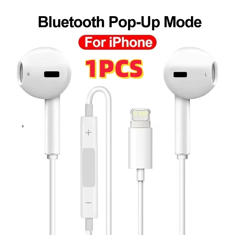 Wired Bluetooth earbuds compatible with Apple devices