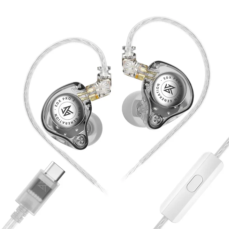 Dynamic in-ear headphones with detachable cable and microphone
