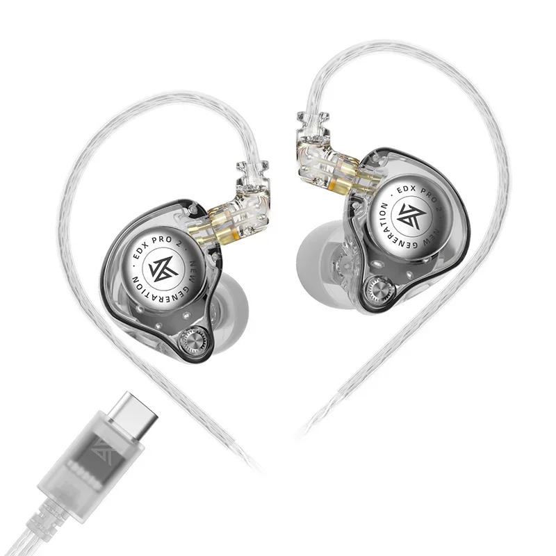 Dynamic in-ear headphones with detachable cable and microphone
