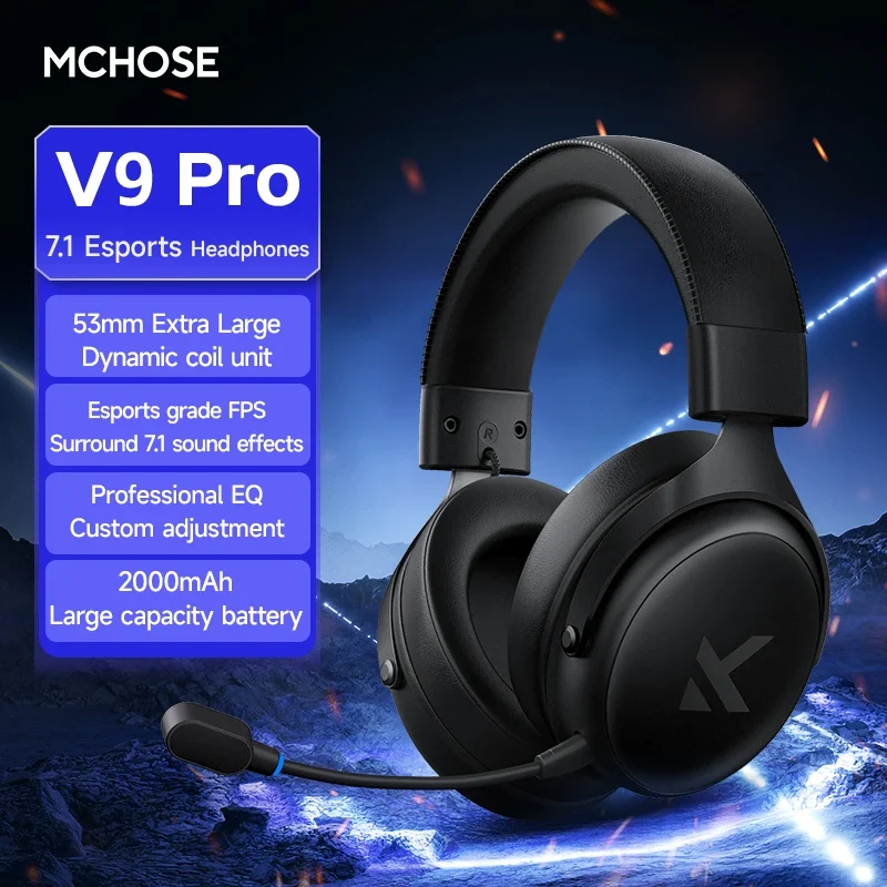 Bluetooth gaming headset with three modes and noise-reducing ear cushions