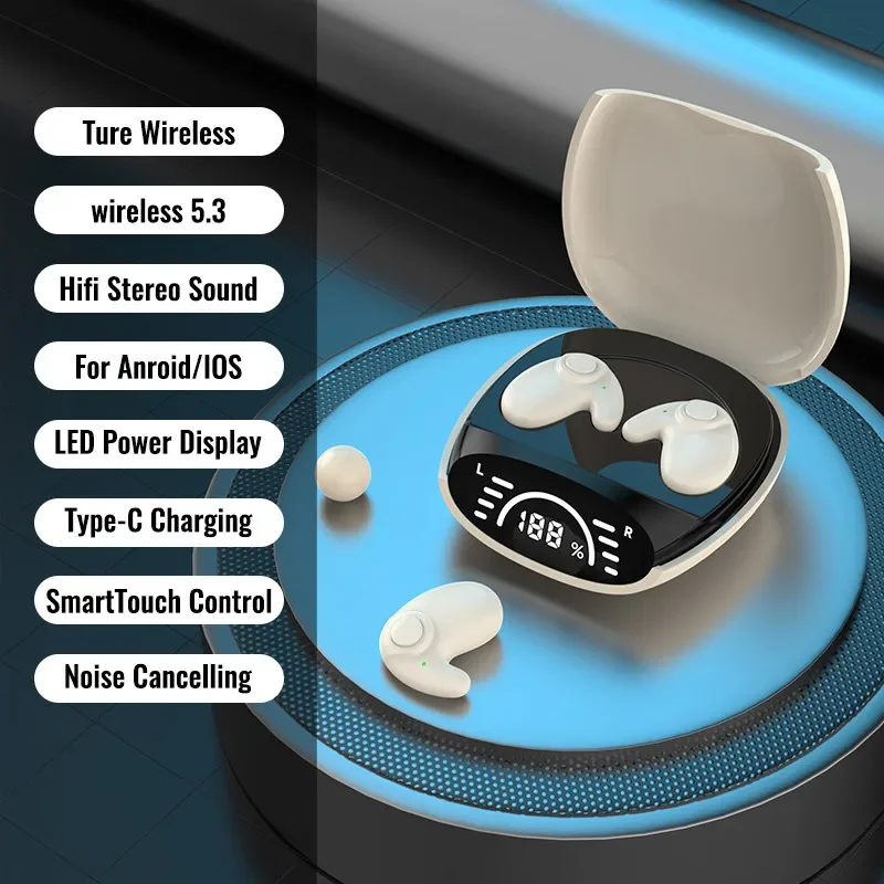 Invisible sleep earbuds with Bluetooth 5.3 and noise reduction