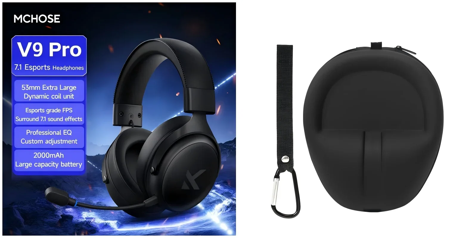Quad-mode wireless gaming headset with Bluetooth for PC and mobile