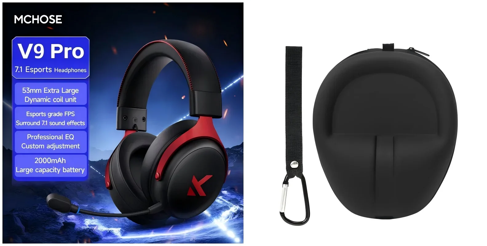 Quad-mode wireless gaming headset with Bluetooth for PC and mobile