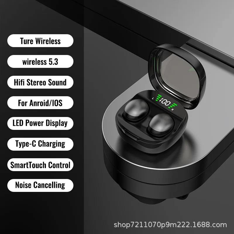 Ultra-compact Bluetooth 5.3 True Wireless Earbuds with Active Noise Reduction
