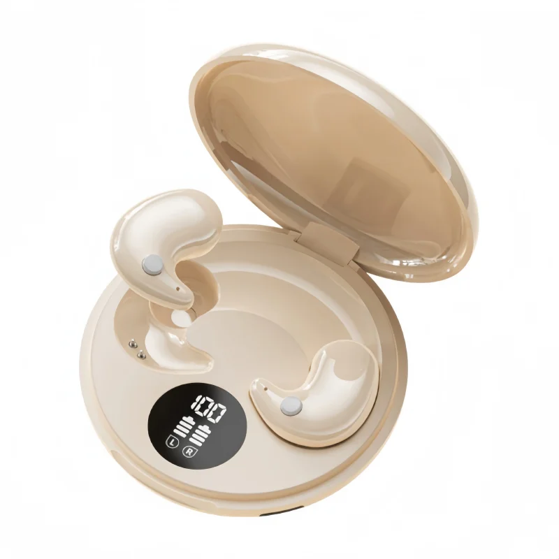 Bluetooth sleep earbuds with soft silicone tips and touch controls
