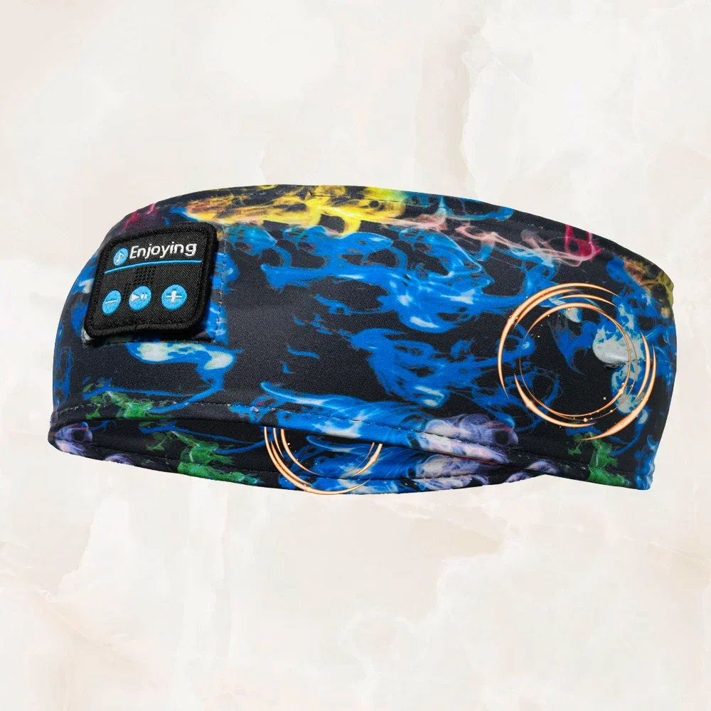Wireless Bluetooth headband with built‑in earphones and sleep mask