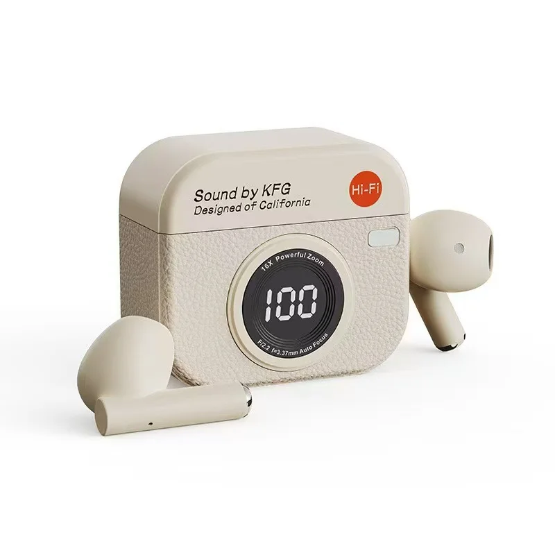 Over-ear wireless headphones with 24-hour battery and LED display