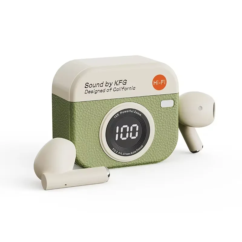 Over-ear wireless headphones with 24-hour battery and LED display
