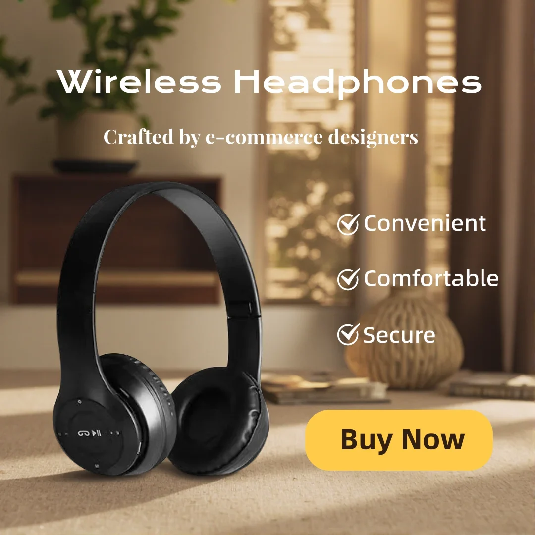 Foldable Bluetooth over-ear headphones with built-in mic and volume control