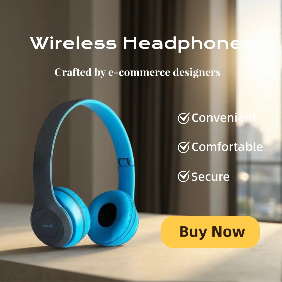 Foldable Bluetooth over-ear headphones with built-in mic and volume control