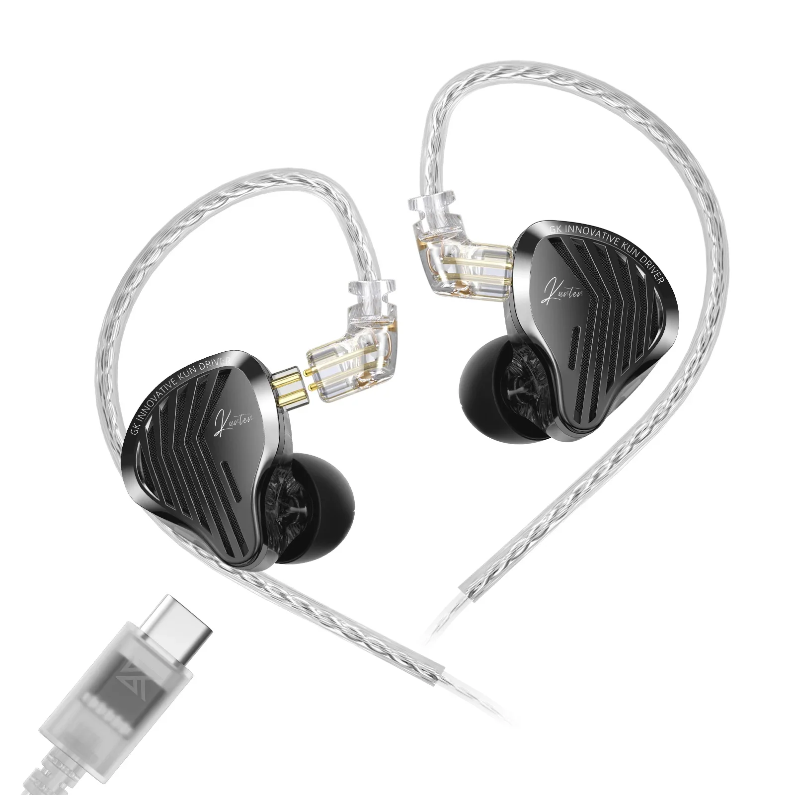 Wired Bluetooth earphones with dynamic drivers and detachable cable