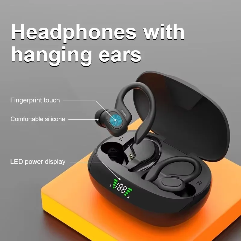 Wireless Ear Hook Earbuds with Hi-Fi Stereo, Waterproof and Built-in Mic
