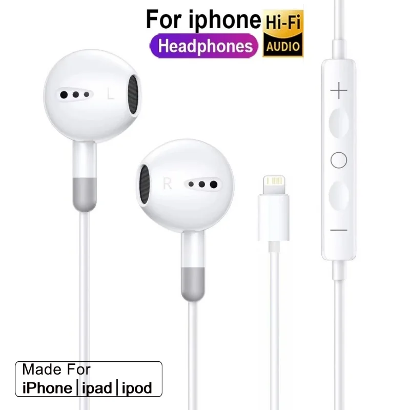 Wired in-ear earbuds with 3.5mm plug for iPhone 12-15, Samsung and Xiaomi