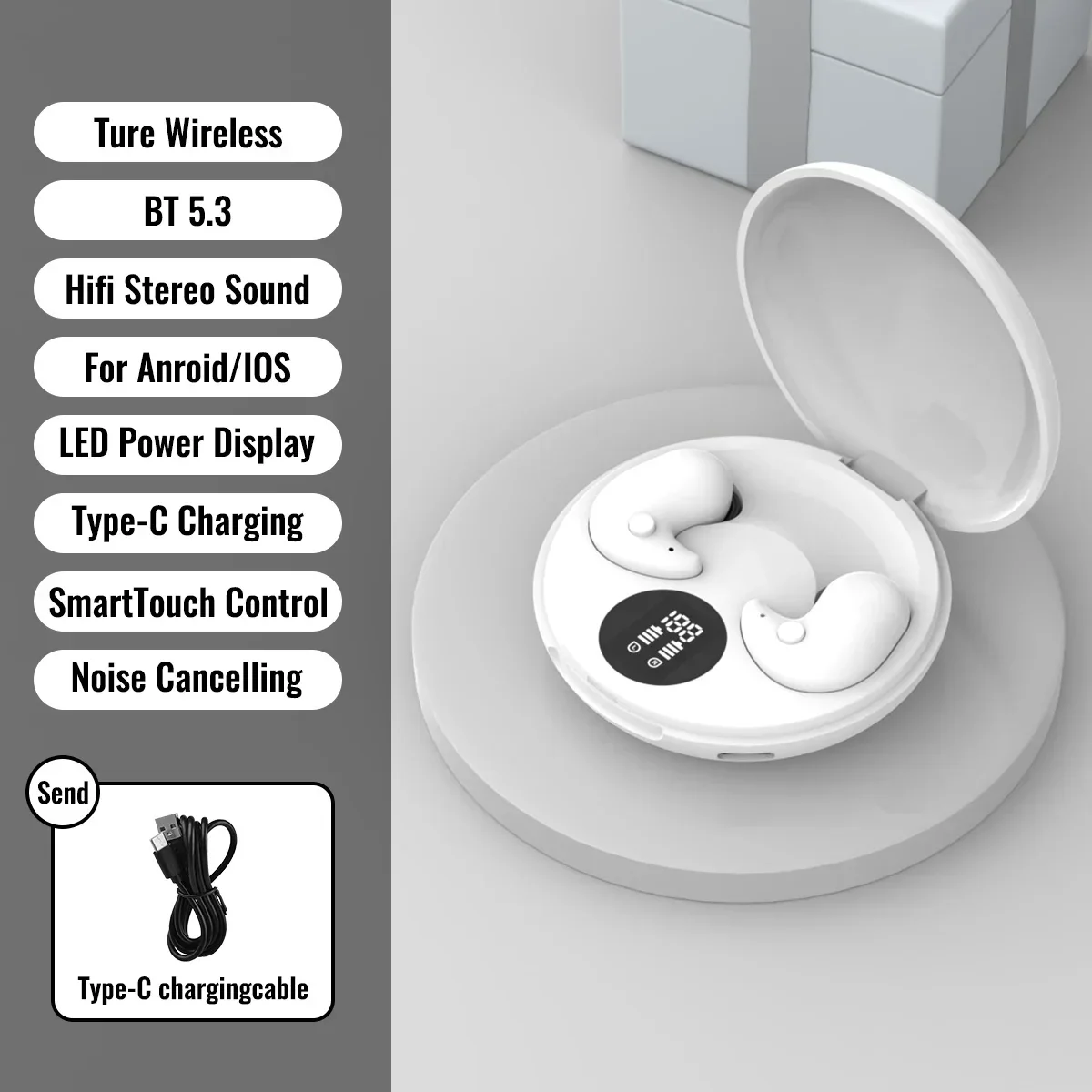 Discreet Bluetooth earbuds for sleep with noise reduction and balanced sound