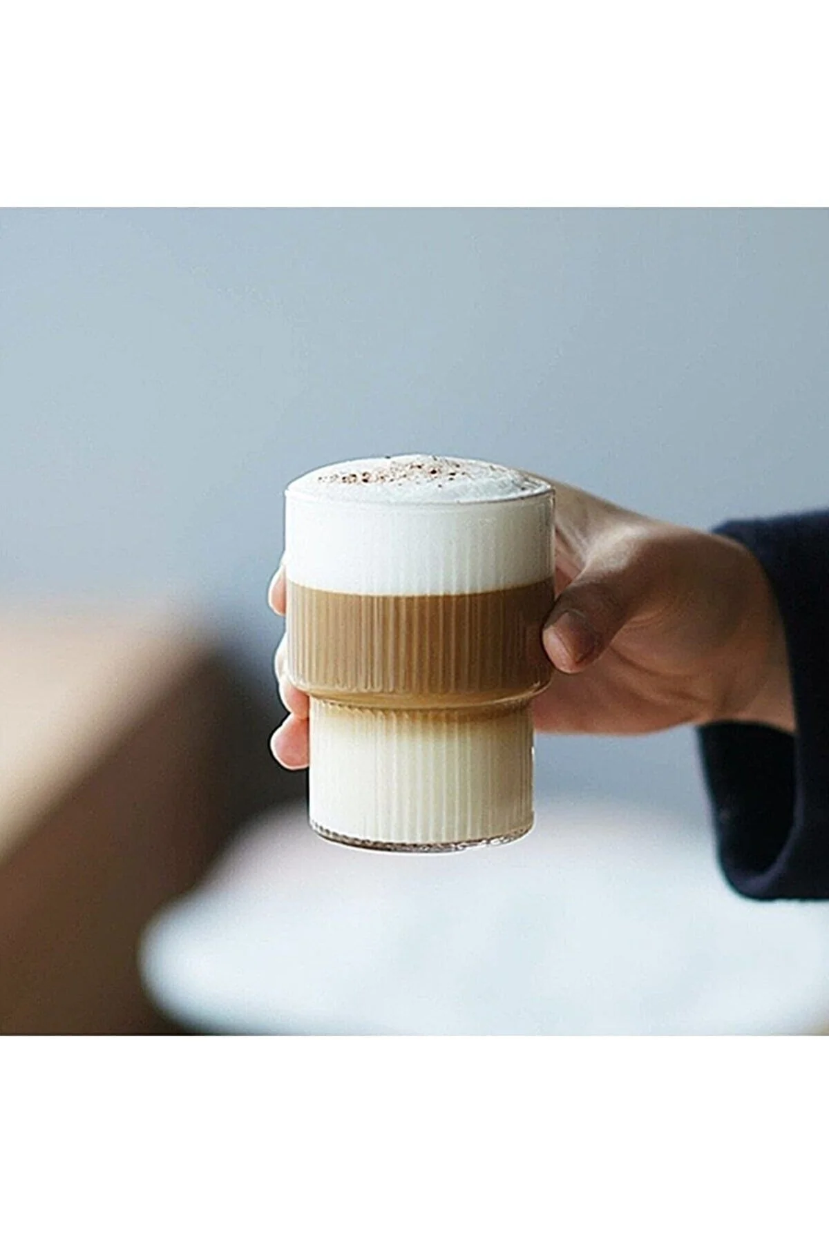 350ml stackable origami-style glass, dishwasher-safe