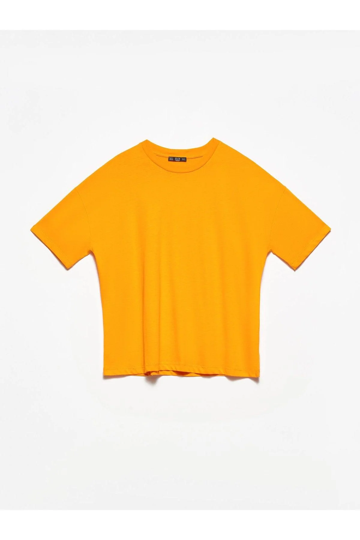 Women's cotton basic t-shirt in bright orange