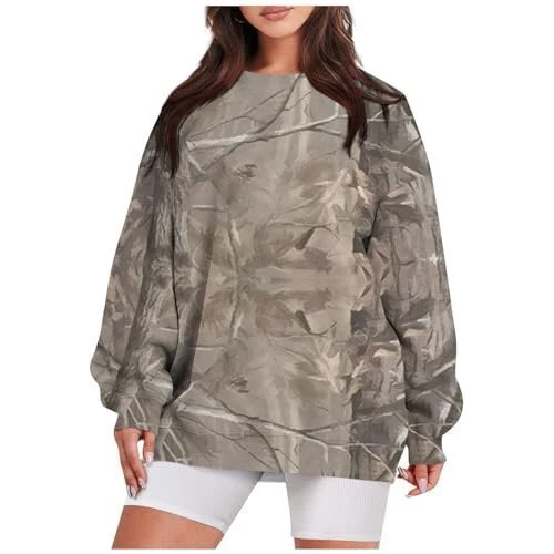 3D Digital Print Casual Long-Sleeve Round Neck Pullover