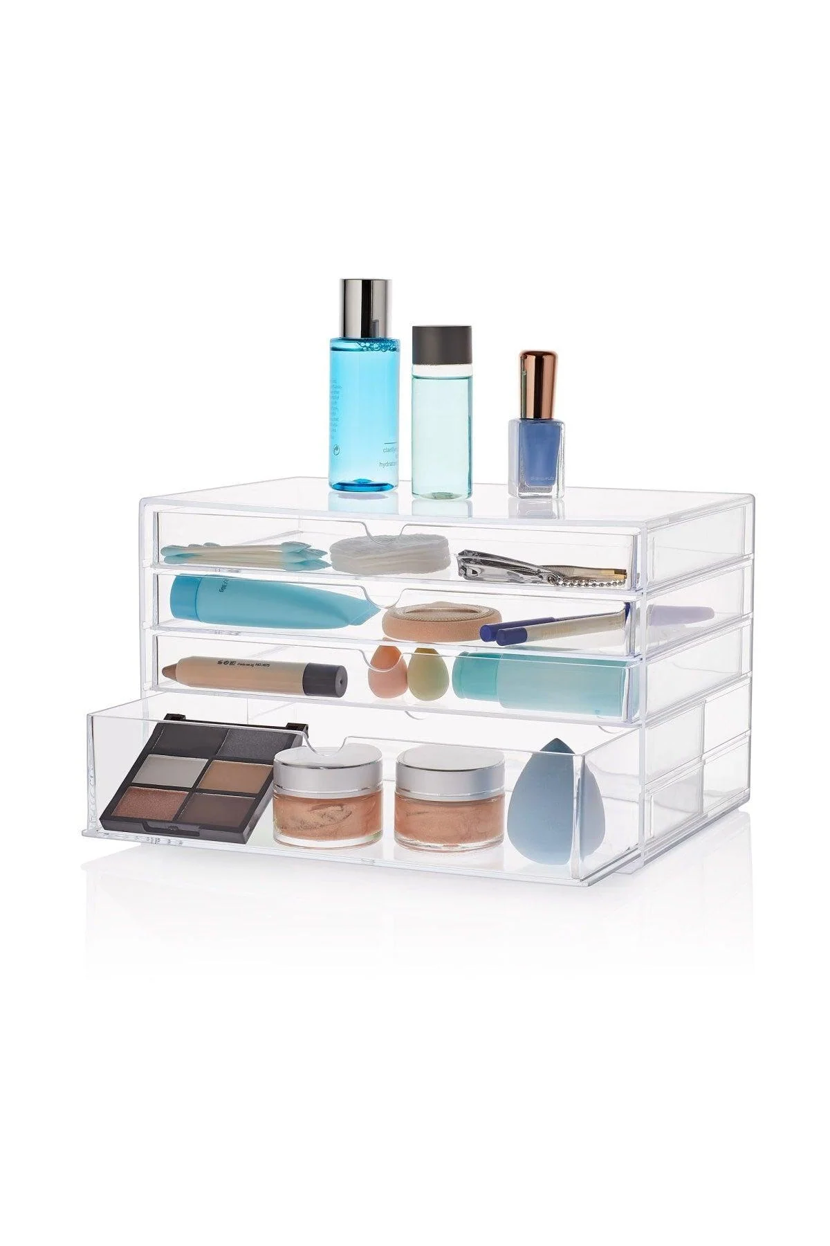 4-drawer makeup organizer with large storage compartments