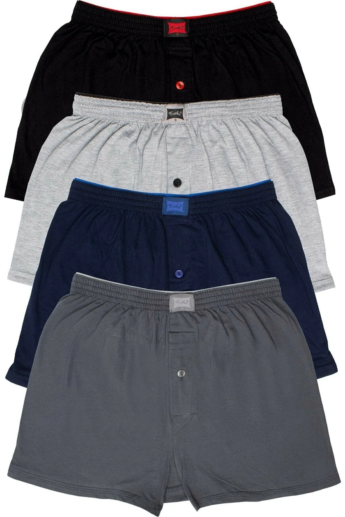 Men's Combed Cotton Boxer Shorts - Set of 4 in Neutral Tones